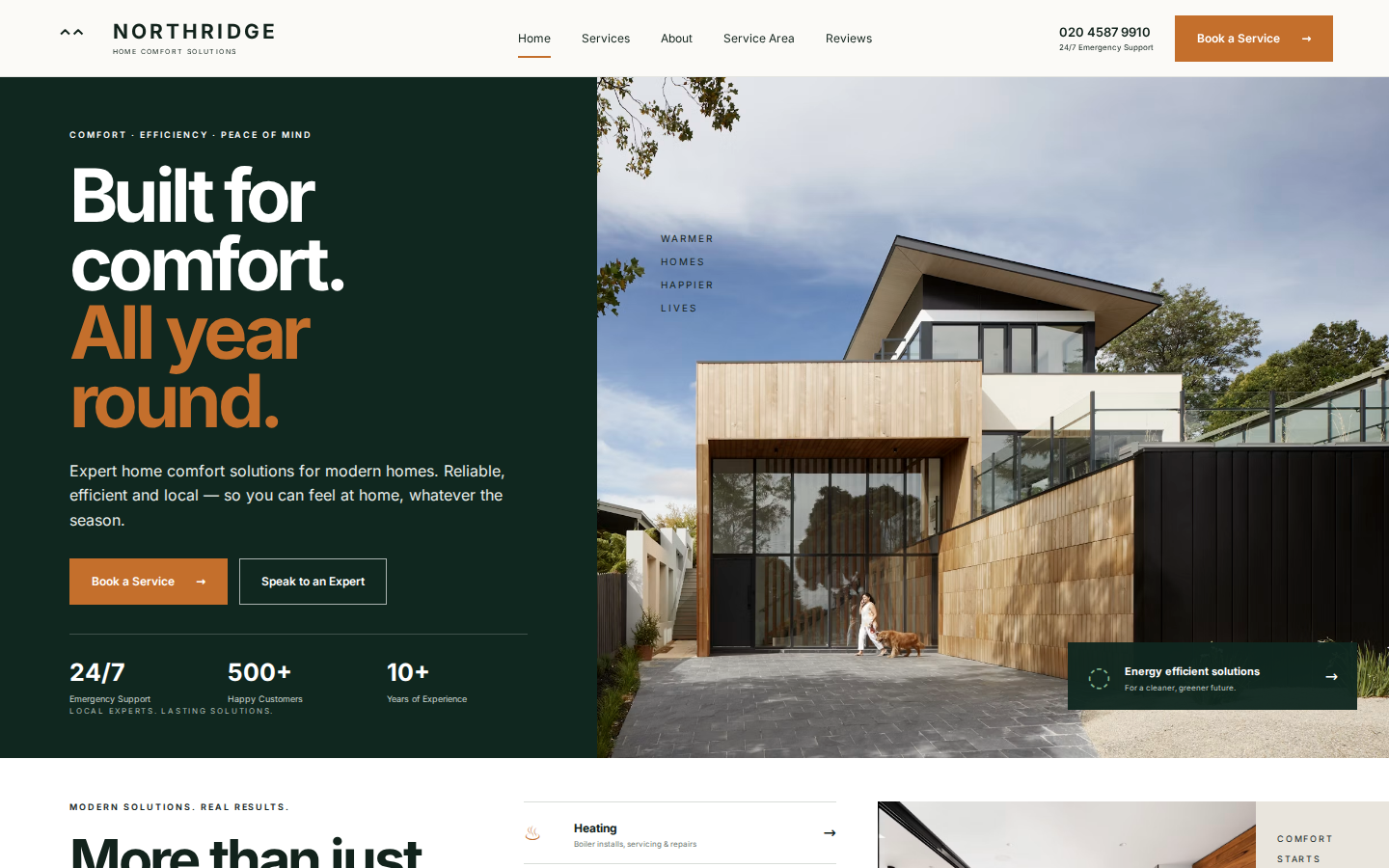Northridge concept website homepage